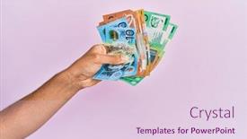  Presentation with australian - Presentation theme consisting of hispanic-hand-holding-australian-dollars background and a lemonade colored foreground