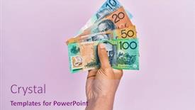  Presentation with australian - PPT theme with hispanic-hand-holding-australian-dollars background and a lemonade colored foreground