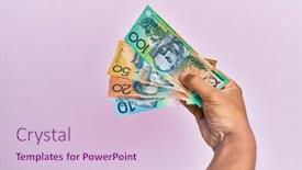  Presentation with australian - Presentation theme consisting of hispanic-hand-holding-australian-dollars background and a lemonade colored foreground