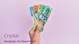  Presentation with australian dollar - Theme consisting of hispanic-hand-holding-australian-dollars background and a lemonade colored foreground