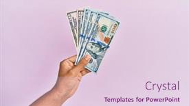  Presentation with usa - PPT theme with hispanic-hand-holding-usa-dollars background and a lemonade colored foreground