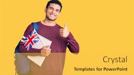  Presentation with student exchange - Audience pleasing PPT layouts consisting of hispanic-handsome-young-man-exchange backdrop and a yellow colored foreground