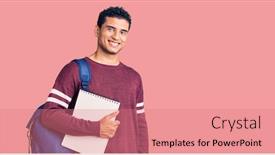  Presentation with hispanic culture - Beautiful slide deck featuring hispanic-handsome-young-man-wearing backdrop and a coral colored foreground