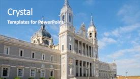  Presentation with hispanic heritage - PPT layouts featuring hispanic heritage - almudena cathedral in madrid background and a teal colored foreground