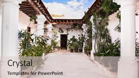  Presentation with hispanic heritage - Presentation theme having hispanic heritage - traditional house with indoor garden background and a lemonade colored foreground