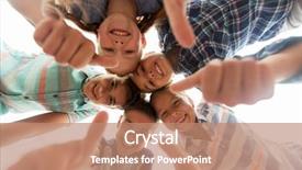  Presentation with friendship - PPT theme having hispanic kids - childhood leisure friendship and people background and a coral colored foreground