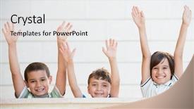  Presentation with diverse group of children - Presentation consisting of hispanic kids - group of happy children background and a  colored foreground