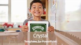  Presentation with elementary school - Beautiful slide set featuring hispanic kids - portrait of elementary school girl backdrop and a coral colored foreground