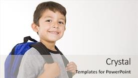  Presentation with storybook pop up book - Amazing PPT theme having hispanic kids playing - little boy with his book backdrop and a lemonade colored foreground