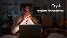  Presentation with at home senior care - Presentation theme having hispanic man checking his finance background and a wine colored foreground