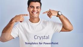  Presentation with blue - PPT theme featuring hispanic-man-standing-over-blue background and a lemonade colored foreground