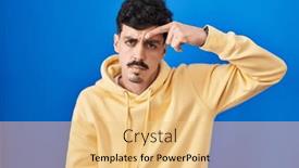  Presentation with skin infection - Theme enhanced with hispanic-man-standing-over-blue background and a lemonade colored foreground