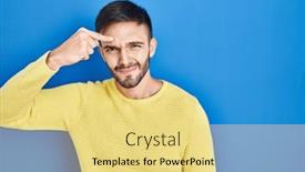 Presentation with skin infection - Presentation enhanced with hispanic-man-standing-over-blue background and a yellow colored foreground