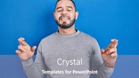  Presentation with hope - Slide deck having hispanic-man-standing-over-blue background and a gray colored foreground