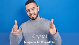  Presentation with blue - Presentation theme having hispanic-man-standing-over-blue and a ocean colored foreground