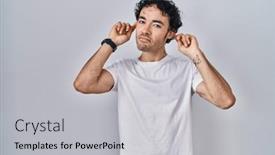  Presentation with hispanic - PPT layouts featuring hispanic-man-standing-over-isolated background and a light gray colored foreground