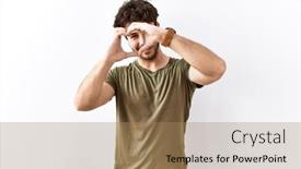  Presentation with shape heart - Theme enhanced with hispanic-man-standing-over-isolated background and a  colored foreground