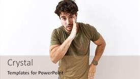  Presentation with hispanic - PPT theme featuring hispanic-man-standing-over-isolated background and a coral colored foreground