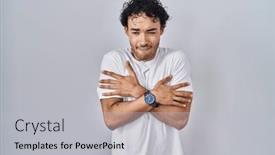  Presentation with sad - Theme having hispanic-man-standing-over-isolated background and a light gray colored foreground