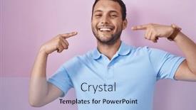  Presentation with pink - Theme with hispanic-man-standing-over-pink background and a  colored foreground