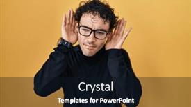  Presentation with deaf - Presentation theme having hispanic-man-standing-over-yellow background and a wine colored foreground