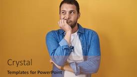  Presentation with anxiety - Theme enhanced with hispanic-man-standing-over-yellow background and a gold colored foreground