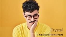  Presentation with glasses - Theme enhanced with hispanic-man-wearing-glasses-standing background and a yellow colored foreground