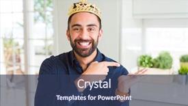  Presentation with king crown - Colorful PPT theme enhanced with hispanic man wearing golden crown backdrop and a ocean colored foreground