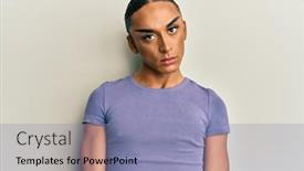  Presentation with long hair man - Colorful PPT layouts enhanced with hispanic-man-wearing-make-up backdrop and a light blue colored foreground