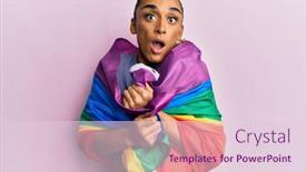  Presentation with wrapped flag - Presentation theme enhanced with hispanic-man-wearing-make-up background and a lemonade colored foreground