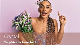  Presentation with princess - Cool new theme with hispanic-man-wearing-make-up backdrop and a red colored foreground