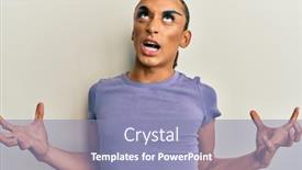  Presentation with long hair man - Theme having hispanic-man-wearing-make-up background and a light blue colored foreground