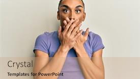  Presentation with long hair man - PPT layouts featuring hispanic-man-wearing-make-up background and a coral colored foreground