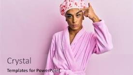  Presentation with skin infection - PPT layouts having hispanic-man-wearing-make-up background and a lemonade colored foreground