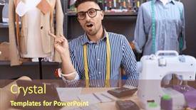  Presentation with beard - PPT layouts consisting of hispanic-man-with-beard-dressmaker background and a violet colored foreground