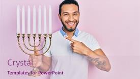  Presentation with beard - Presentation theme consisting of hispanic-man-with-beard-holding background and a lemonade colored foreground