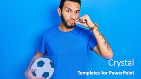  Presentation with lips mouth - Slide set with hispanic-man-with-beard-holding background and a teal colored foreground