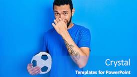  Presentation with bad breath - Presentation design having hispanic-man-with-beard-holding background and a teal colored foreground
