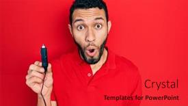  Presentation with car - Presentation featuring hispanic-man-with-beard-holding background and a red colored foreground