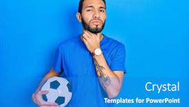  Presentation with sore throat - PPT layouts enhanced with hispanic-man-with-beard-holding background and a teal colored foreground
