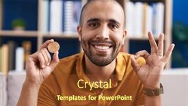  Presentation with virtual - Presentation theme having hispanic-man-with-beard-holding background and a tawny brown colored foreground