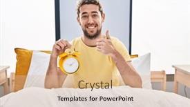  Presentation with alarm - Presentation design featuring hispanic-man-with-beard-holding background and a lemonade colored foreground