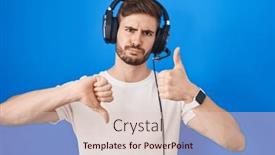  Presentation with conflict - PPT layouts consisting of hispanic-man-with-beard-listening background and a lemonade colored foreground