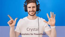  Presentation with music headphones - Theme consisting of hispanic-man-with-beard-listening background and a lemonade colored foreground