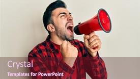  Presentation with beard - Presentation having hispanic-man-with-beard-screaming background and a tawny brown colored foreground