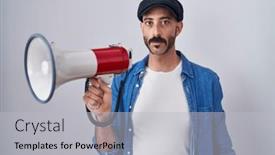  Presentation with attitude - Presentation having hispanic-man-with-beard-shouting background and a light gray colored foreground