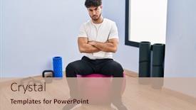  Presentation with beard - Presentation design having hispanic-man-with-beard-sitting background and a  colored foreground