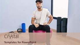  Presentation with lips - Slide set with hispanic-man-with-beard-sitting background and a soft green colored foreground