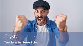  Presentation with beard - Theme enhanced with hispanic-man-with-beard-standing background and a ocean colored foreground