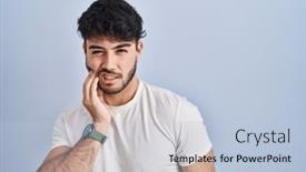  Presentation with beard - Presentation theme having hispanic-man-with-beard-standing background and a light blue colored foreground